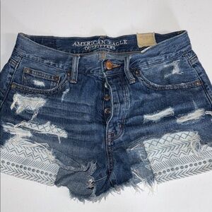 American Eagle Outfitters Distressed Blue Jean Shorts